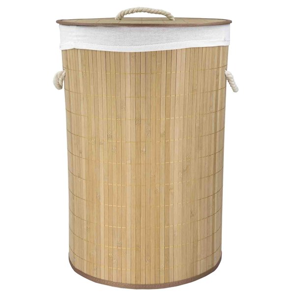 Home Basics Round Foldable Bamboo Hamper, Natural BH45098